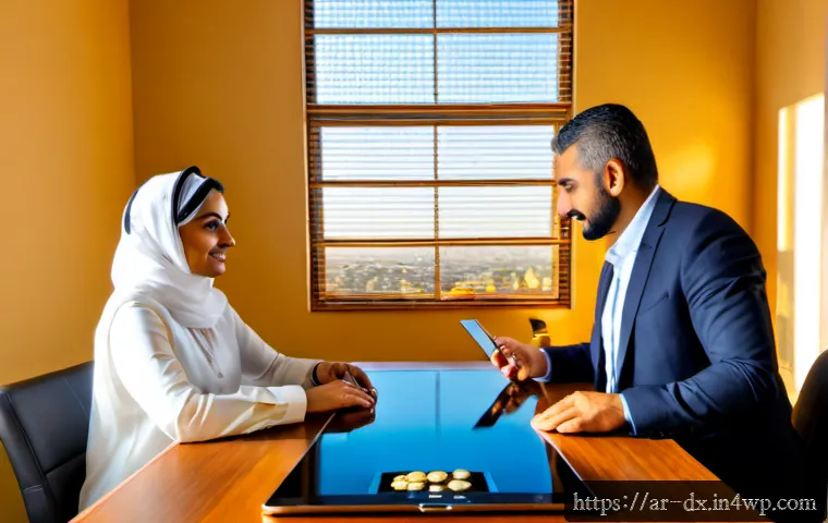 Home 17 인플레이션과 자산 관리의 최신 트렌드 - Photorealistic modern wealth-management consultation in a refined Gulf Arab home office, an Arab fin...